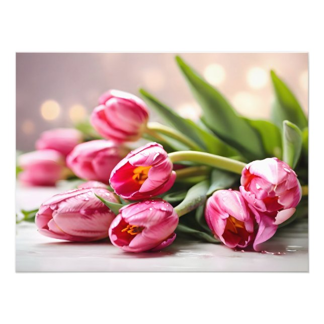 Vår-tulpaner för Valentines day Fototryck (Framsidan)