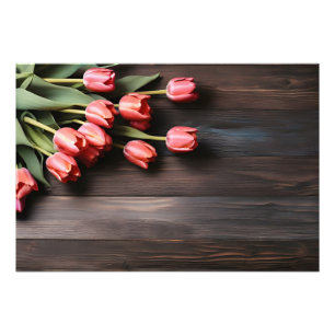 Vår-tulpaner för Valentines day Fototryck
