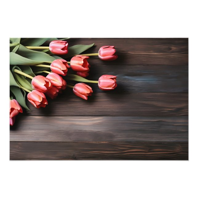 Vår-tulpaner för Valentines day Fototryck (Framsidan)