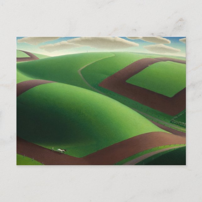 Vår Turning, 1936 av Grant Wood Vykort (Framsida)