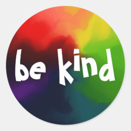 Var typografi Regnbåge Nebula Fluid Art Runt Klistermärke