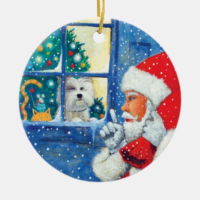 Var tystnaden som en mus julgransprydnad keramik (Framsidan)