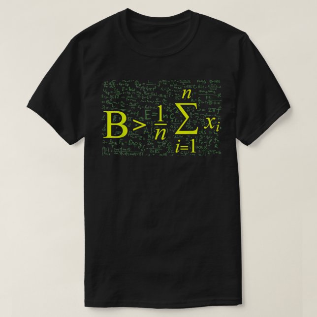 Var Underbarare än medelvärdet för Math Gift Back  T Shirt (Design framsida)