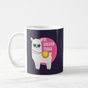 Var Underbarare i dag, Llama Wears Sunglasses Rosa Kaffemugg