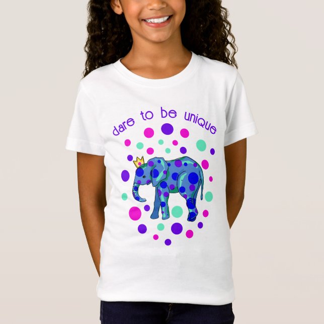 Var unik Elephant Girl's T-Shirt (Framsida)