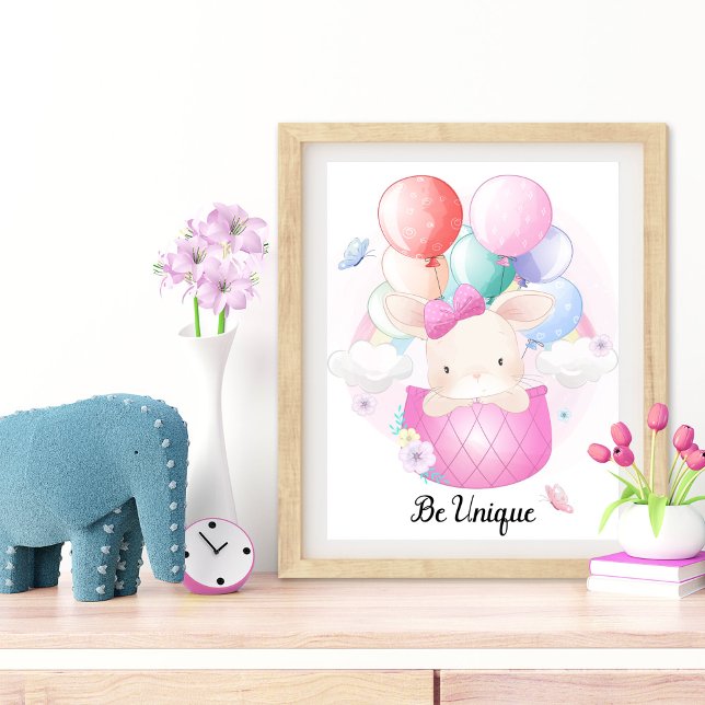 Var unik konst av djursköljning fototryck (Be Unique Animal Nursery Wall Art)