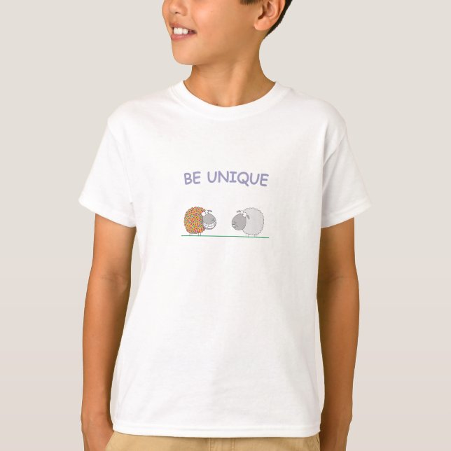 Var unikt inspirerande meddelande med Cute Sheep T Shirt (Framsida)
