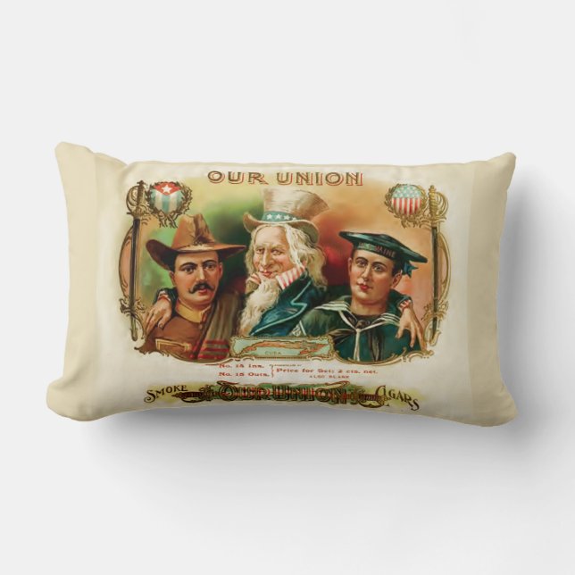 Vår unions cigarretikett lumbarkudde (Framsida)