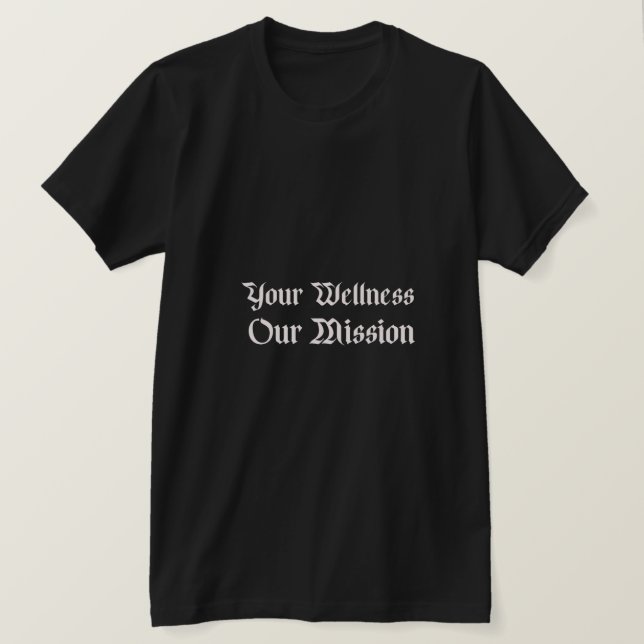 vår uppdrag i hälsa t shirt (Design framsida)