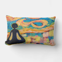 Var uppmärksam på meditation Yoga Art Pillow
