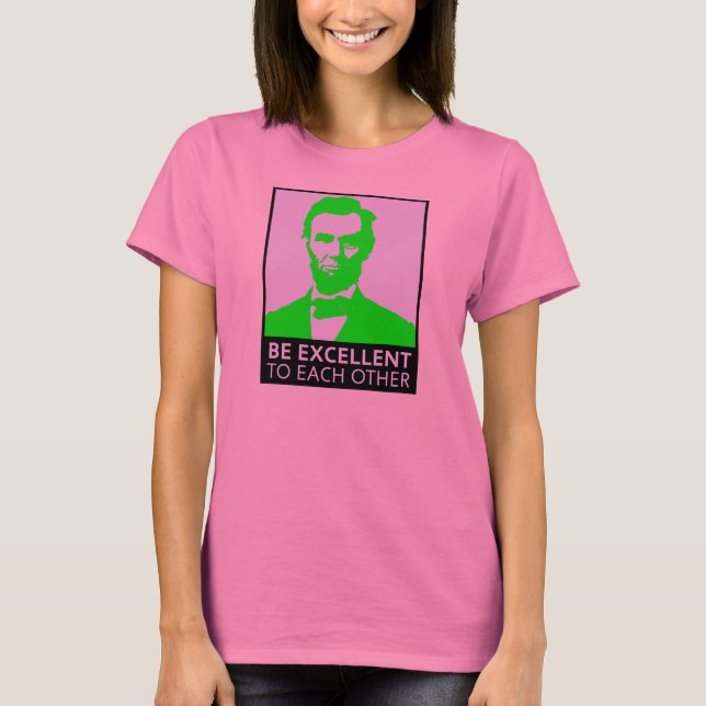 Var utmärkt (rosa/grönt) t-shirt (Framsida)
