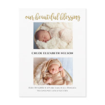 Vår vackra välsignelse av Baby födelsemeddelandet