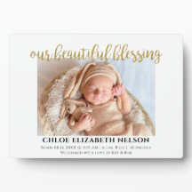 Vår vackra välsignelse Baby Birth Elegant Guld