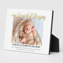 Vår vackra välsignelse Baby Birth Elegant Guld