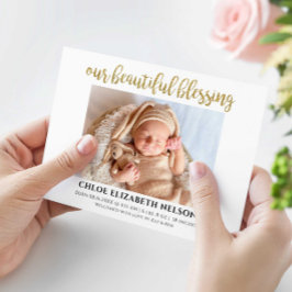 Vår vackra välsignelse Baby Birth Elegant Guld