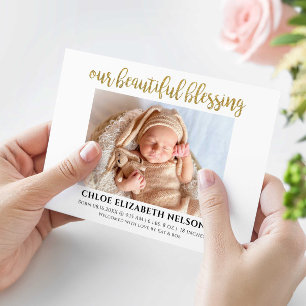 Vår vackra välsignelse Baby Birth Elegant Guld