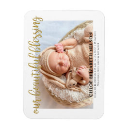 Vår vackra välsignelse Elegant Glitter Baby i Guld Magnet