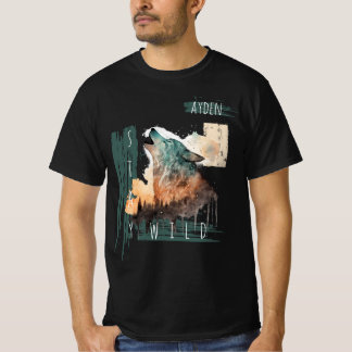 "Var Väldig" Hurlande Varg Anpassningsbar T Shirt