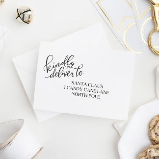 Var vänlig att leverera till - Hand Lettered Rubbe Stämpel