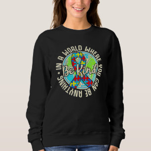 Var vänlig Autism Awareness Puzzle Earth Cute Fami T Shirt