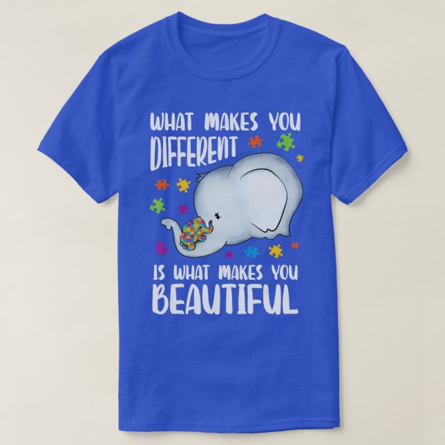 Var vänlig baby Elephant Mamma autism Barnautism A T Shirt (Design framsida)