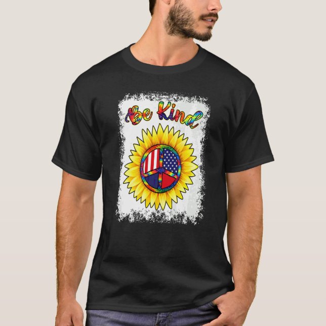 Var vänlig, blekt, färgad och färgad solros av Fre T Shirt (Framsida)