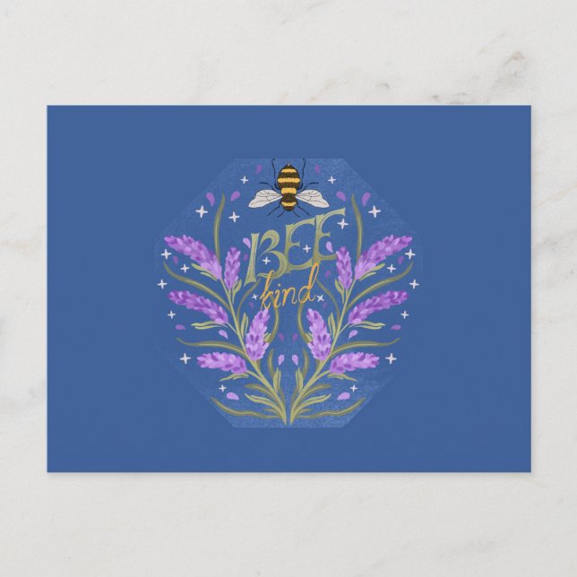 Var vänlig - Blommor Dekor Design - Motiverande Me Vykort (Framsida)