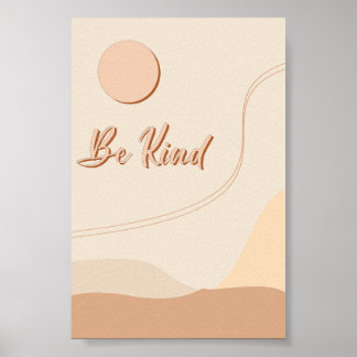 Var vänlig Boho-citat Neutrala typografiutskrift Poster
