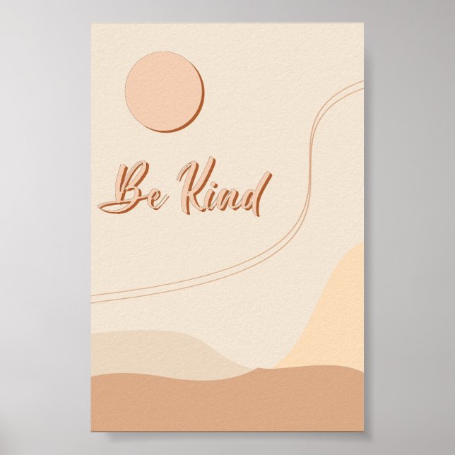Var vänlig Boho-citat Neutrala typografiutskrift Poster (Framsidan)
