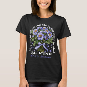 Var vänlig GERD Awareness Periwinkle Blommigt Ribb T Shirt