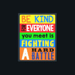 Var vänlig/inspirerande citat/Motivering Canvastryck<br><div class="desc">Stark tekonst med inspirerande citat</div>