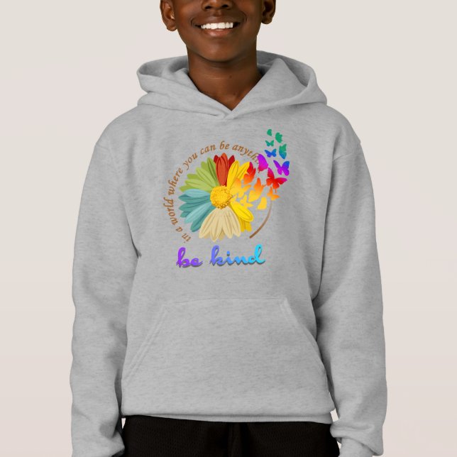 Var vänlig | Kids Pullover Hoodie T Shirt (Framsida)