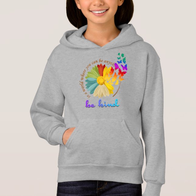 Var vänlig | Kids Pullover Hoodie T Shirt (Framsida)