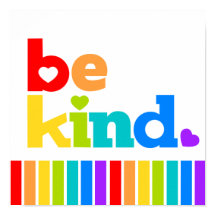 Var vänlig och hjärt-regnbåge-positiv slogan kvadr