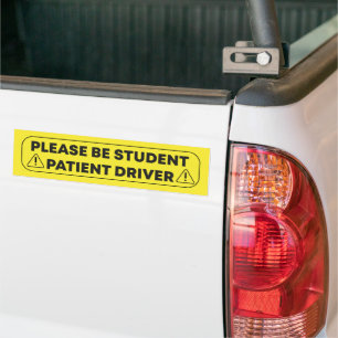 Var vänlig och kör bil för Student-patienter Bildekal