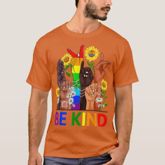 Var vänlig och signera Språk Hand och tala HBT-TQ T Shirt