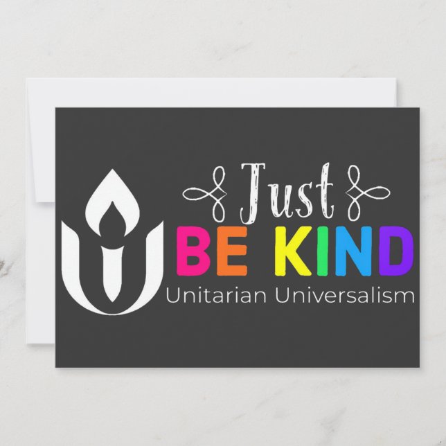 Var vänlig och var Unitarian Universalism Julkort (Framsida)