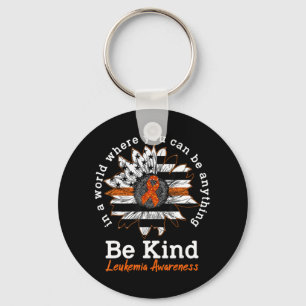 Var vänlig Orange Ribbon Solros Kindness Leukemi Nyckelring