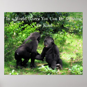 Var vänlig Poster - Poster med Baby Gorilla-offert