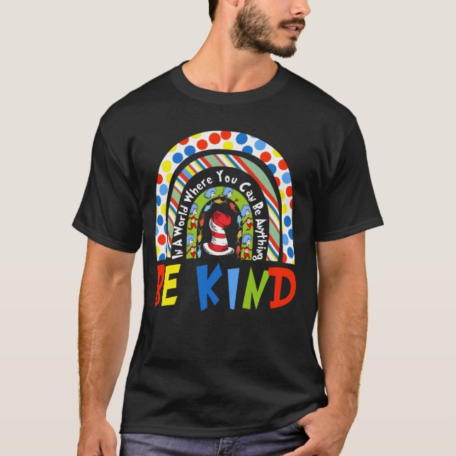 var vänlig regnbåge grimas t shirt (Framsida)