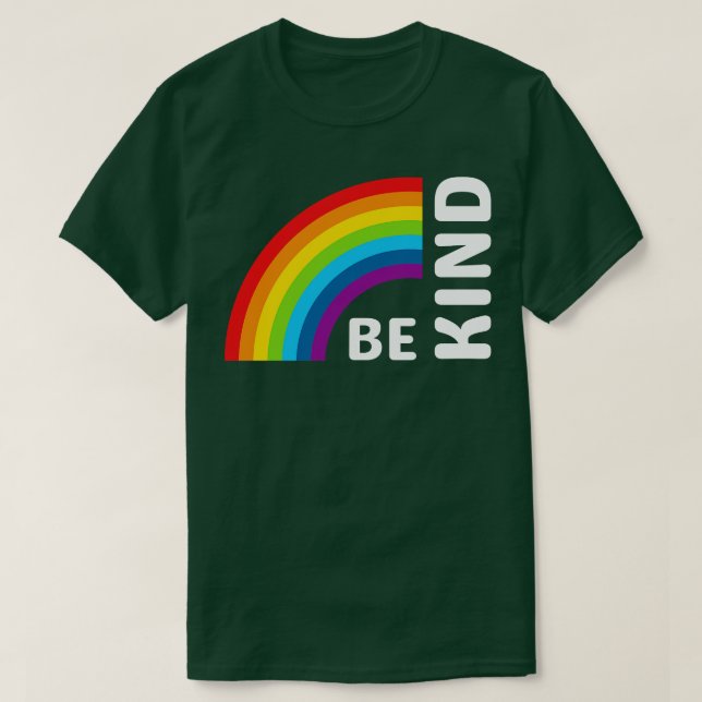 Var vänlig Retro Rainbow T Shirt (Design framsida)