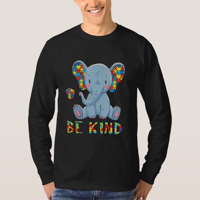 Var vänliga Autism-medvetande Elephant Autistic Ac T Shirt (Framsida)