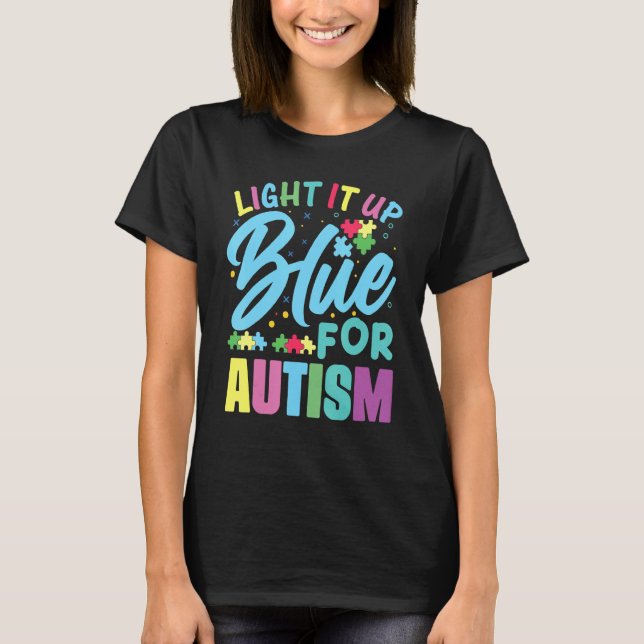 Var vänliga Autism Medvetenhet om det regna Trendi T Shirt (Framsida)