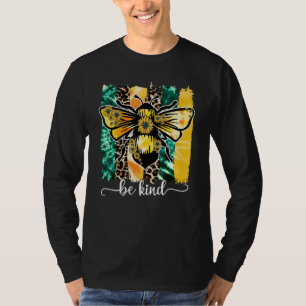 Var vänliga Bee Leopard Sunrows Autistic Support A T Shirt