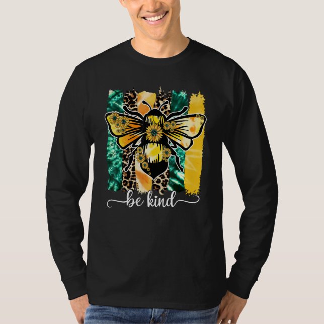 Var vänliga Bee Leopard Sunrows Autistic Support A T Shirt (Framsida)