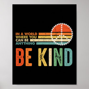 Var vänliga Kindness Autism Fredstecken Tie Dye Sp Poster