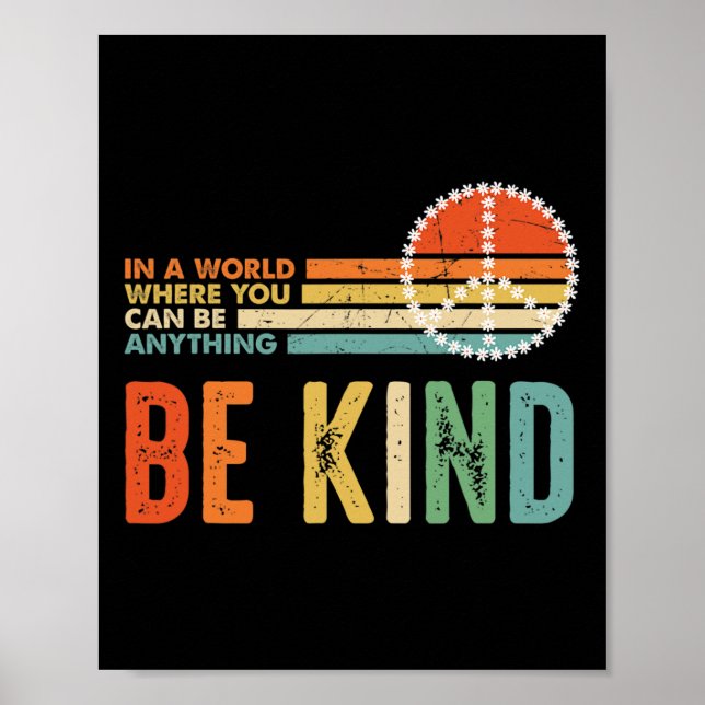 Var vänliga Kindness Autism Fredstecken Tie Dye Sp Poster (Framsidan)