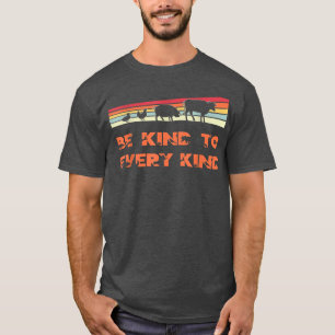 Var vänliga mot alla slags Vegan Retro Animals-Vin T Shirt