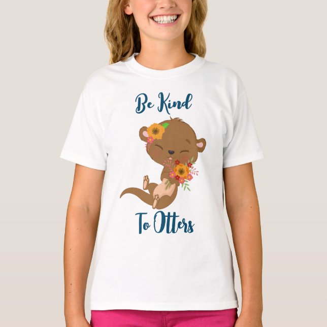 Var vänliga mot otters t shirt (Framsida)