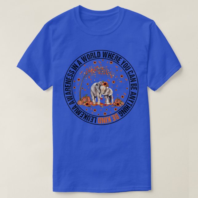 Var vänliga mot Träd Elephant Orange Leukemia Awar T Shirt (Design framsida)